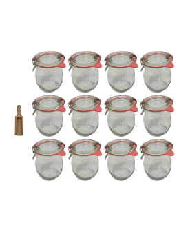 Słoiki Weck 220ml przetwory TULIP żaroodporne miara klamry wieko gumka 12szt - product 2