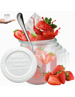 Słoiki Weck 220ml przetwory TULIP żaroodporne weki plastikowe wieka 6szt