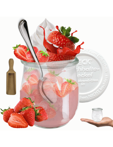 Słoik Weck 220ml na przetwory TULIP żaroodporny plastikowe wieko MIARKA 1szt