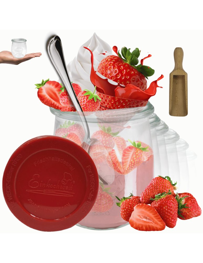 Słoiki weck - Słoiki Weck 220ml przetwory TULIP żaroodporne silikonowe wieko 12szt miarka - product b2b.wamar.biz 1