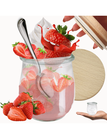 Słoik Weck 220ml na przetwory TULIP żaroodporny drewniane wieko 1szt SOLIDNY