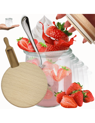 Słoiki Weck 220ml przetwory TULIP żaroodporne drewniane wieka 6szt miarka