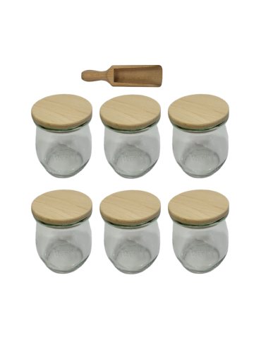 Słoiki Weck 220ml przetwory TULIP żaroodporne drewniane wieka 6szt miarka - product 2