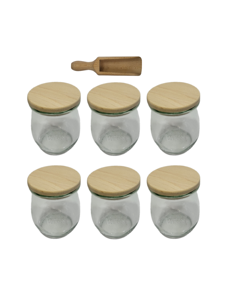 Słoiki weck - Słoiki Weck 220ml przetwory TULIP żaroodporne drewniane wieka 6szt miarka - product b2b.wamar.biz 2