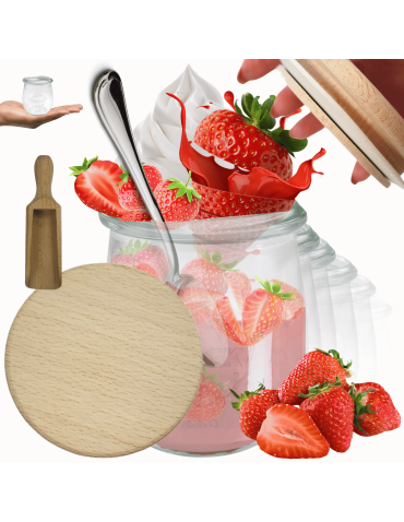 Słoiki Weck 220ml przetwory TULIP żaroodporne drewniane wieka 12szt miarka