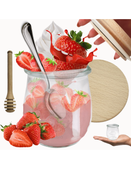 Słoik Weck 220ml przetwory TULIP żaroodporny drewniane wieko 1szt nabierak