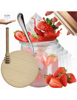 Słoiki Weck 220ml przetwory TULIP żaroodporne drewniane wieka 6szt nabierak