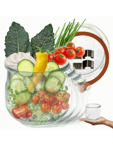 Słoiki Weck 370 ml przetwory TULIP żaroodporne dżem zapinki wieko gumka 6szt