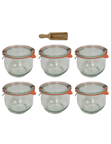 Słoiki Weck 370ml przetwory TULIP żaroodporne miarka spinki wieko gumka 6szt - product 2