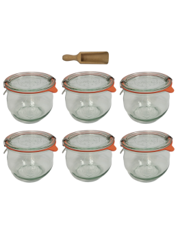 Słoiki Weck 370ml przetwory TULIP żaroodporne miarka spinki wieko gumka 6szt - product 2