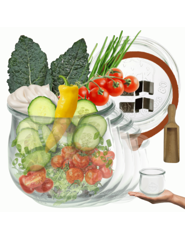 Słoiki Weck 370ml przetwory TULIP żaroodporne miara spinki wieko gumka 12szt