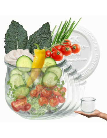 Słoiki Weck 370ml przetwory TULIP żaroodporne weki plastikowe wieka 6szt