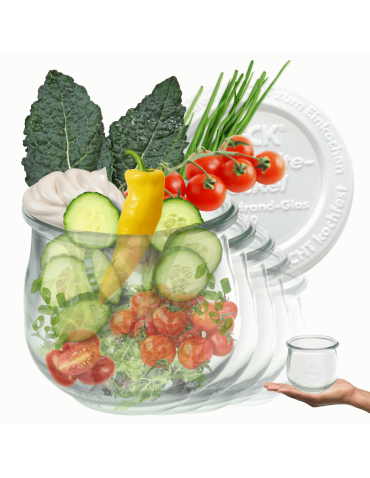 Słoiki Weck 370ml przetwory TULIP żaroodporne weki plastikowe wieka 12szt