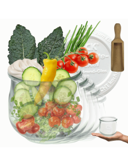 Słoiki Weck 370ml przetwory TULIP żaroodporne plastikowe wieka MIARKA 6szt