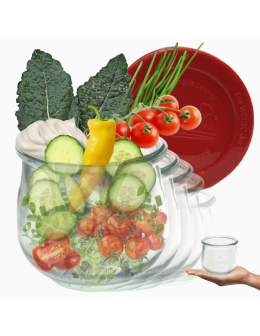 Słoiki Weck 370ml przetwory TULIP żaroodporne silikonowe wieka 12szt TRWAŁE