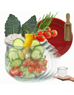 Słoiki Weck 370ml przetwory TULIP żaroodporne silikonowe wieko 6szt miarka