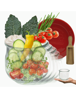 Słoiki Weck 370ml przetwory TULIP żaroodporne silikonowe wieko 12szt miarka