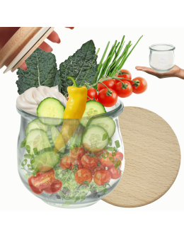 Słoik Weck 370ml na przetwory TULIP żaroodporny drewniane wieko 1szt SOLIDNY