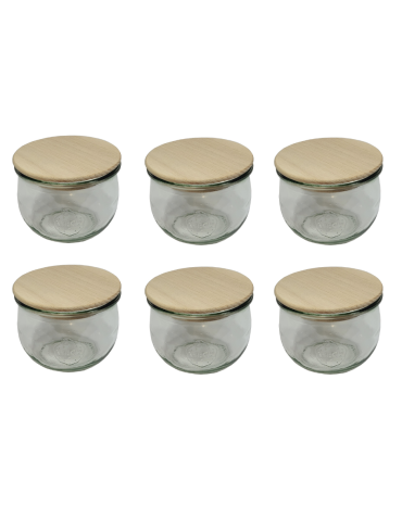 Słoiki Weck 370ml przetwory TULIP żaroodporne drewniane wieka 6szt SOLIDNE - product 2