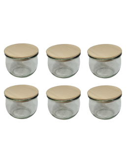Słoiki Weck 370ml przetwory TULIP żaroodporne drewniane wieka 6szt SOLIDNE - product 2