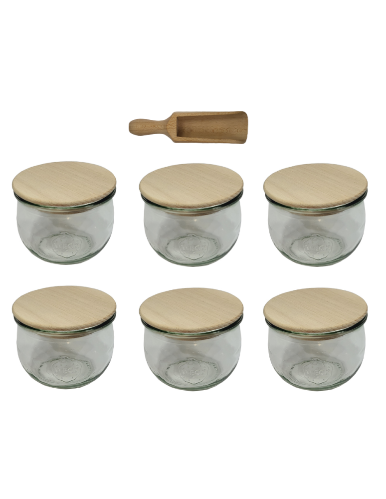 Słoiki weck - Słoiki Weck 370ml przetwory TULIP żaroodporne drewniane wieka 6szt miarka - product b2b.wamar.biz 2