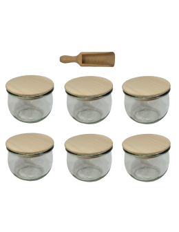 Słoiki Weck 370ml przetwory TULIP żaroodporne drewniane wieka 6szt miarka - product 2