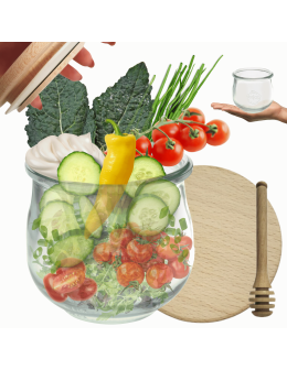 Słoik Weck 370ml przetwory TULIP żaroodporny drewniane wieko 1szt nabierak