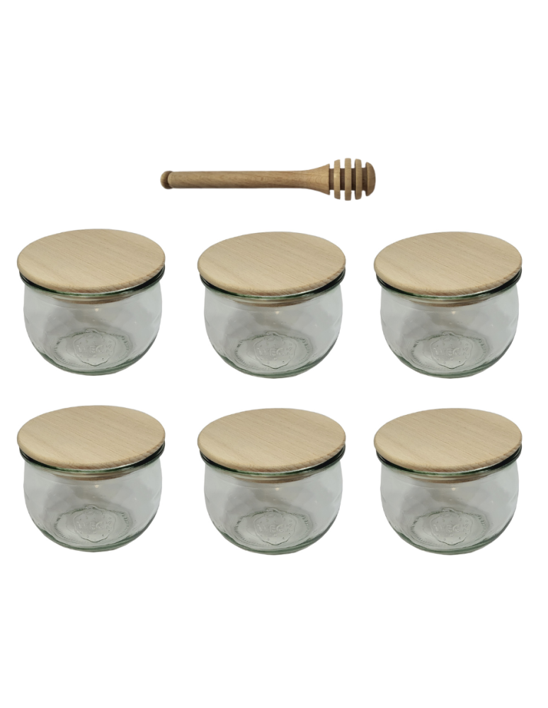 Słoiki weck - Słoiki Weck 370ml przetwory TULIP żaroodporne drewniane wieka 6szt nabierak - product b2b.wamar.biz 2