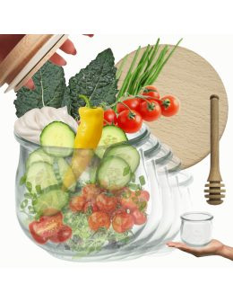 Słoiki Weck 370ml przetwory TULIP żaroodporne drewniane wieka 12szt nabierak