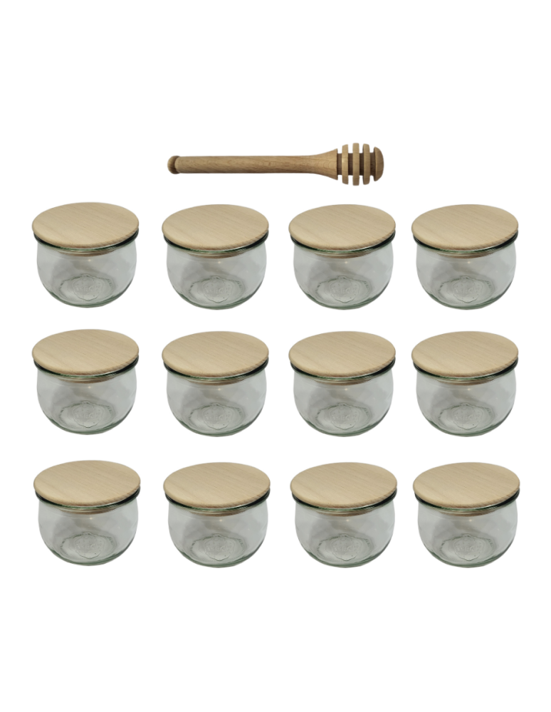 Słoiki weck - Słoiki Weck 370ml przetwory TULIP żaroodporne drewniane wieka 12szt nabierak - product b2b.wamar.biz 2