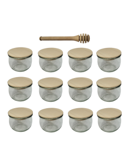 Słoiki Weck 370ml przetwory TULIP żaroodporne drewniane wieka 12szt nabierak - product 2