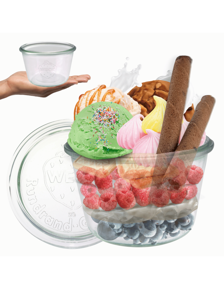 Słoiki weck - Słoik Weck 370 ml słoik szklany ozdobny MOLD na deser wieko szklane 1szt - product b2b.wamar.biz 1