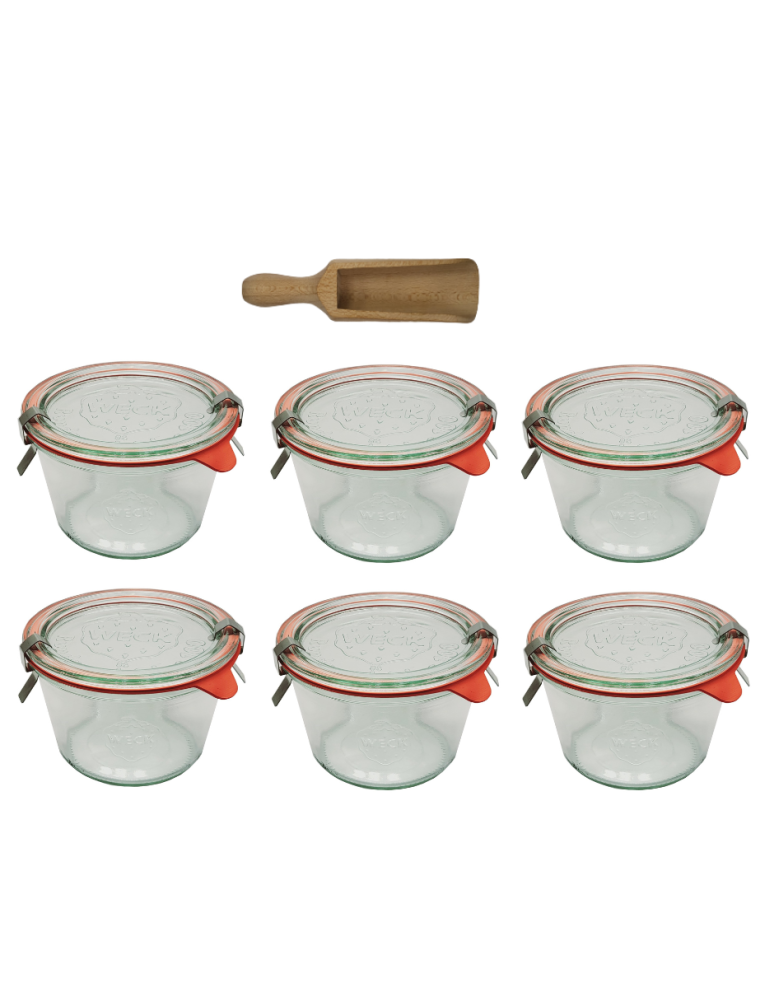 Słoiki weck - Słoiki Weck 370ml przetwory MOLD żaroodporne miarka spinki wieko gumka 6szt - produkt b2b.wamar.biz 2