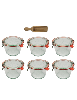 Słoiki Weck 370ml przetwory MOLD żaroodporne miarka spinki wieko gumka 6szt - product 2