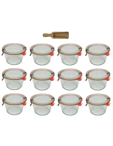 Słoiki Weck 370ml przetwory MOLD żaroodporne miara spinki wieko gumka 12szt - product 2