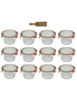 Słoiki Weck 370ml przetwory MOLD żaroodporne miara spinki wieko gumka 12szt - product 2