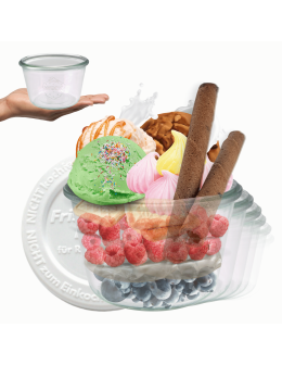 Słoiki Weck 370ml przetwory MOLD żaroodporne weki plastikowe wieka 12szt