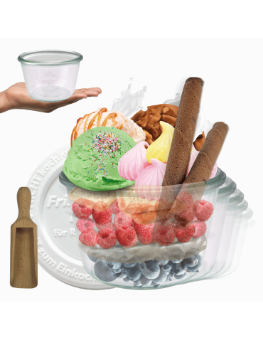 Słoiki Weck 370ml przetwory MOLD żaroodporne plastikowe wieka MIARKA 12szt