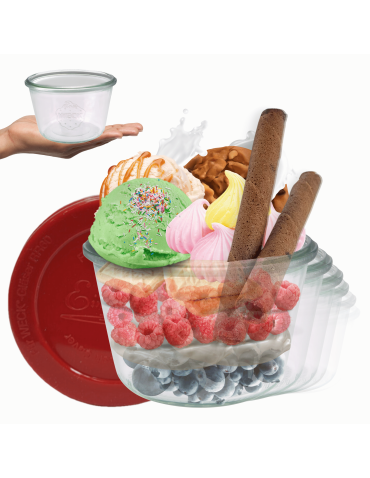 Słoiki Weck 370ml przetwory MOLD żaroodporne silikonowe wieka 6szt TRWAŁE