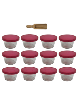 Słoiki Weck 370ml przetwory MOLD żaroodporne silikonowe wieko 12szt miarka - product 2