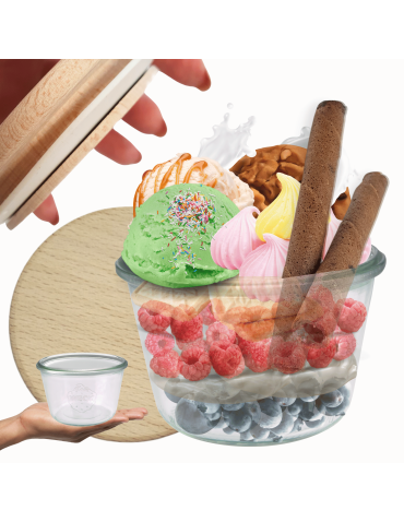 Słoik Weck 370ml na przetwory MOLD żaroodporny drewniane wieko 1szt SOLIDNY