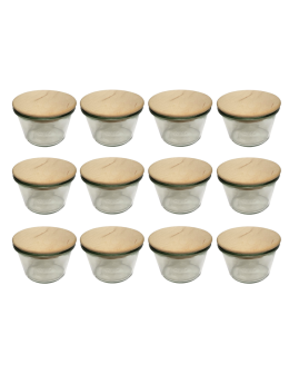 Słoiki Weck 370ml przetwory MOLD żaroodporne drewniane wieka 12szt SOLIDNE - product 2