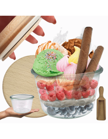 Słoik Weck 370ml na przetwory MOLD żaroodporny drewniane wieko 1szt miarka