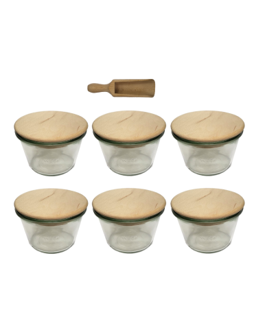 Słoiki Weck 370ml przetwory MOLD żaroodporne drewniane wieka 6szt miarka - product 2