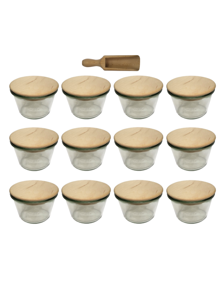 Słoiki weck - Słoiki Weck 370ml przetwory MOLD żaroodporne drewniane wieka 12szt miarka - product b2b.wamar.biz 2