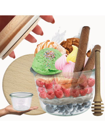 Słoik Weck 370ml przetwory MOLD żaroodporny drewniane wieko 1szt nabierak