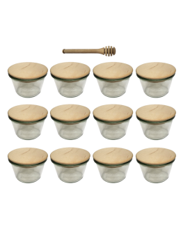 Słoiki Weck 370ml przetwory MOLD żaroodporne drewniane wieka 12szt nabierak - product 2