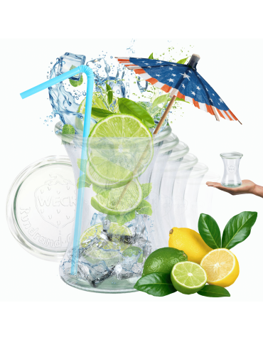 Słoiki Weck 370ml słoiki szklane ozdobne DELI przyprawy wieka szklane 6szt