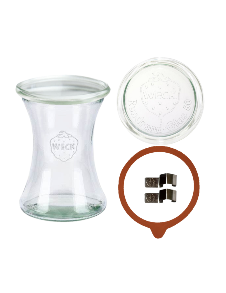 Słoiki weck - Słoik Weck 370ml pucharek DELI żaroodporny dżem zapinki wieko gumka 1szt - product b2b.wamar.biz 2