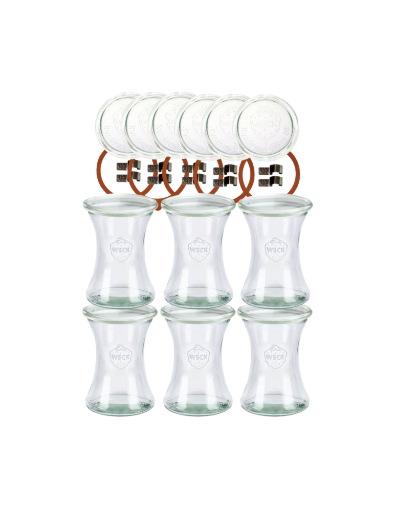 Słoiki weck - Słoiki Weck 370ml pucharek DELI żaroodporne dżem zapinki wieko gumka 6szt - product b2b.wamar.biz 2